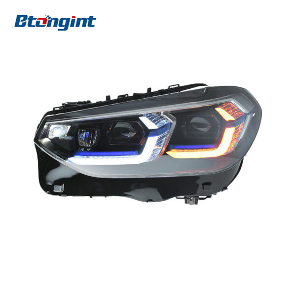 For 2018-2021 BMW X3 G08 Headlight Assembly Retrofit, New Style Blue Eyebrow LED Projector, DRL & Sequential Turn Signal