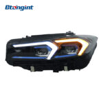 For 2023-2024 BMW 3 Series Headlight Assembly Retrofit, Blue Eyebrow LED Projector, DRL & Sequential Turn Signal