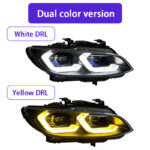 For 2007-2010 BMW 3 Series E92 E93 M3 Headlight Assembly Retrofit, Dual Color LED Front Headlamp