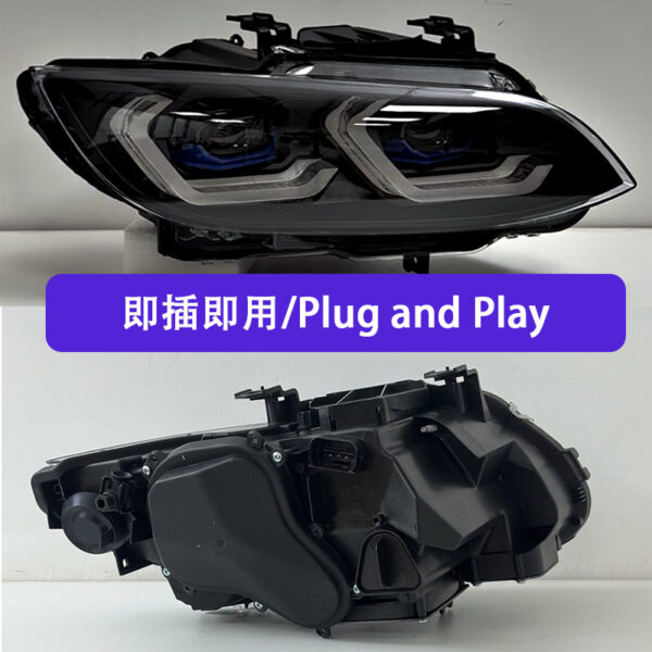 For 2007-2010 BMW 3 Series E92 E93 M3 Headlight Assembly Retrofit, Dual Color LED Front Headlamp