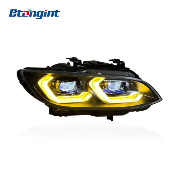 For 2007-2010 BMW 3 Series E92 E93 M3 Headlight Assembly Retrofit, Dual Color LED Front Headlamp