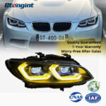 For 2007-2010 BMW 3 Series E92 E93 M3 Headlight Assembly Retrofit, Dual Color LED Front Headlamp