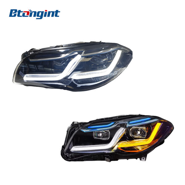 For 2011-2017 BMW 5 Series F10 Headlight Assembly Retrofit, F18 LED DRL, Bi-xenon Projector Headlamp