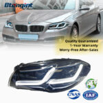 For 2011-2017 BMW 5 Series F10 Headlight Assembly Retrofit, F18 LED DRL, Bi-xenon Projector Headlamp