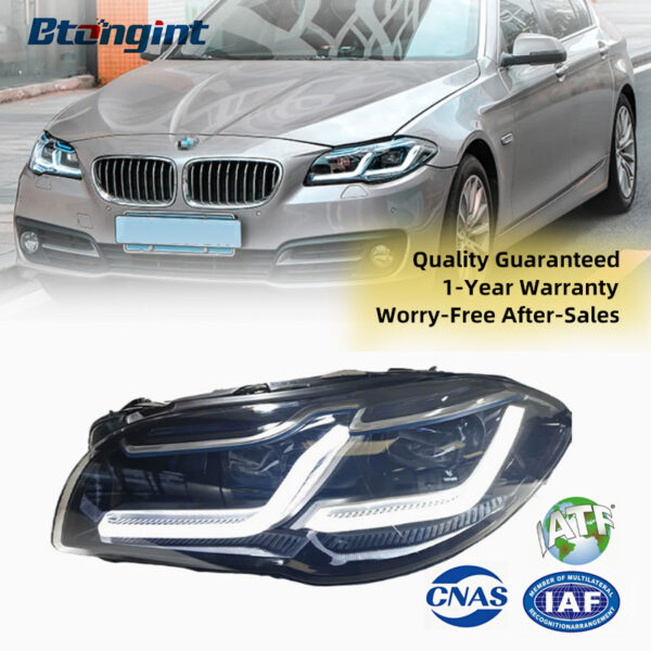 For 2011-2017 BMW 5 Series F10 Headlight Assembly Retrofit, F18 LED DRL, Bi-xenon Projector Headlamp