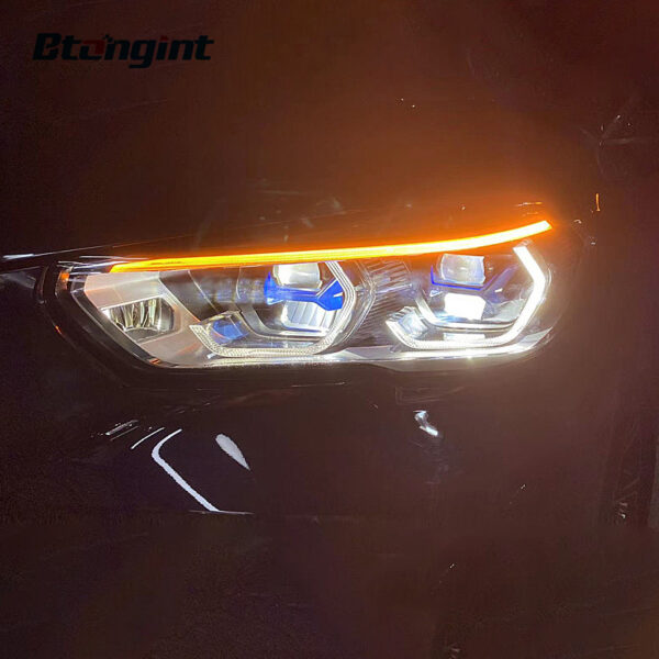 For BMW X5 & X6 Headlight Assembly Retrofit, LED DRL, Sequential Turn Signal, Laser Headlamp