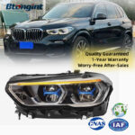 For BMW X5 & X6 Headlight Assembly Retrofit, LED DRL, Sequential Turn Signal, Laser Headlamp