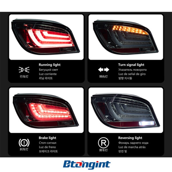 For BMW 5 Series E60 2003-2009 LED Taillight, Fits 523i 525i 530i, Dynamic Signal Brake Reverse Lamp
