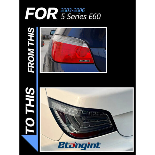 For BMW 5 Series E60 2003-2009 LED Taillight, Fits 523i 525i 530i, Dynamic Signal Brake Reverse Lamp
