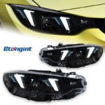 For BMW 4 Series F32 2013-2020 Headlight Assembly Retrofit, Fangs Style LED DRL, Turn Signal & Projector Lens