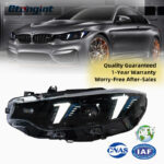 For BMW 4 Series F32 2013-2020 Headlight Assembly Retrofit, Fangs Style LED DRL, Turn Signal & Projector Lens