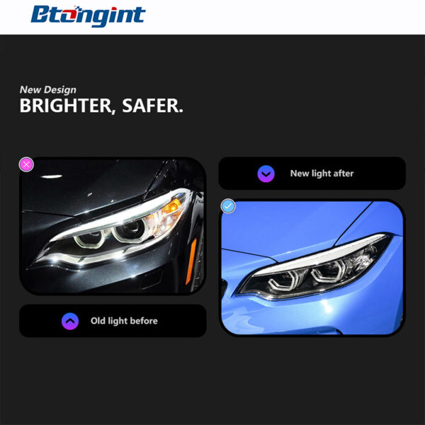Special for 2014-2021 BMW 2 Series F22 F23, Retrofit LED Projector Headlight Assembly with Spoon Daytime Running Light