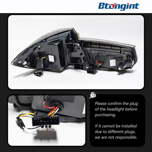 BMW 3 Series F30 F35 Retrofit Taillights, 5 Series Shape LED Rear Lamp, Sequential Turn Signal, Brake Light, Plug & Play