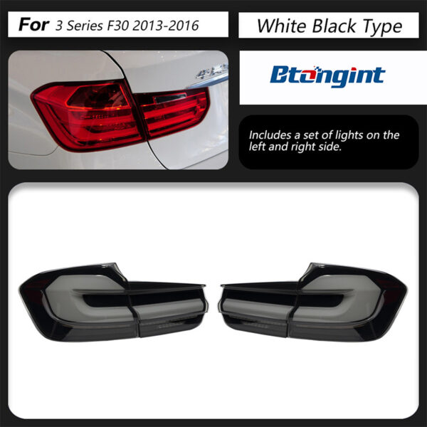 BMW 3 Series F30 F35 Retrofit Taillights, 5 Series Shape LED Rear Lamp, Sequential Turn Signal, Brake Light, Plug & Play