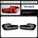 BMW 3 Series F30 F35 Retrofit Taillights, 5 Series Shape LED Rear Lamp, Sequential Turn Signal, Brake Light, Plug & Play
