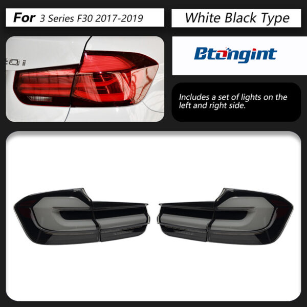 BMW 3 Series F30 F35 Retrofit Taillights, 5 Series Shape LED Rear Lamp, Sequential Turn Signal, Brake Light, Plug & Play