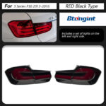 BMW 3 Series F30 F35 Retrofit Taillights, 5 Series Shape LED Rear Lamp, Sequential Turn Signal, Brake Light, Plug & Play