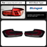 BMW 3 Series F30 F35 Retrofit Taillights, 5 Series Shape LED Rear Lamp, Sequential Turn Signal, Brake Light, Plug & Play