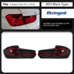 BMW 3 Series F30 F35 Retrofit Taillights, 5 Series Shape LED Rear Lamp, Sequential Turn Signal, Brake Light, Plug & Play