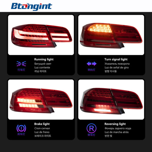 Retrofit LED Taillights For BMW 3 Series E92 2006-2012, Sequential Turn Signal, Running & Brake Light, Plug & Play