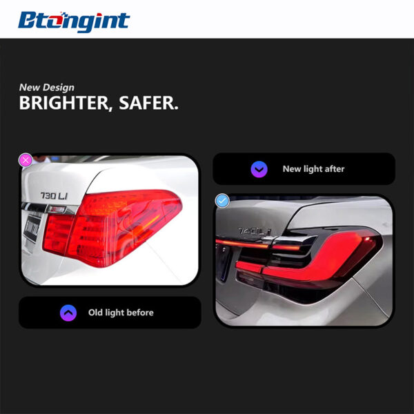 Retrofit Integrated Through Taillights For BMW 7 Series F01 F02 2009-2014, G12 Look LED Rear Lamp, Plug & Play