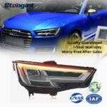 For 2017-2019 Audi A4 Headlight Assembly, Base to High Spec Upgrade, LED DRL, Sequential Turn Signal, Projector Lens