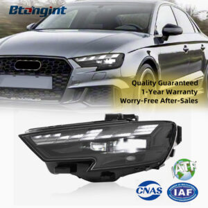 For 2017-2020 Audi A3 Headlight Assembly, Old to New Upgrade, LED DRL, Sequential Turn Signal, Projector Lens