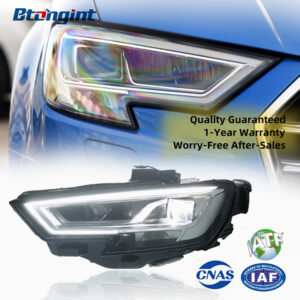 For 2017-2020 Audi A3 Headlight Assembly, High Spec Retrofit, LED DRL, Turn Signal, Projector Headlamp