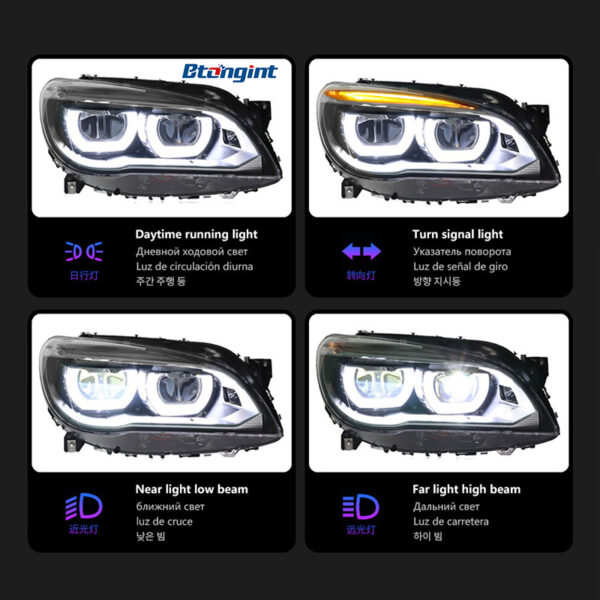 For BMW 7 Series F01 F02 2009-2014 Headlight Assembly Retrofit, Fits 730i 735i 740i