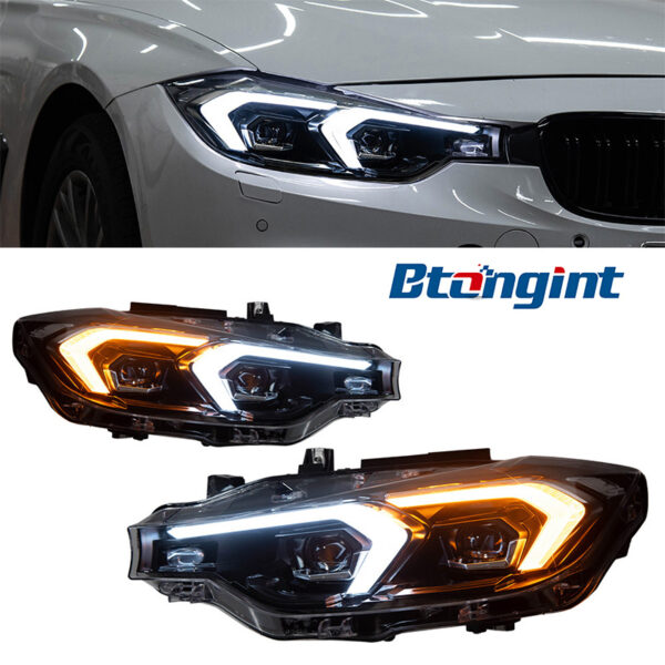 For BMW 3 Series F30 2012-2019 Headlight Assembly Retrofit, 2023 Style Double Hook LED DRL, Turn Signal & Projector Lens