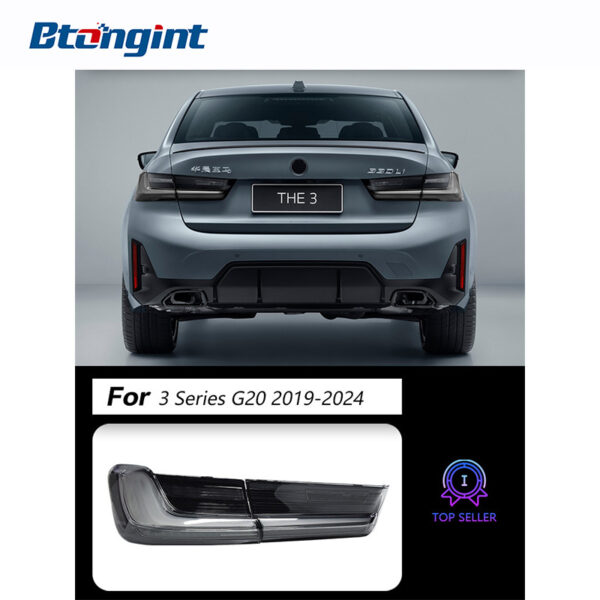 For BMW 3 Series G20 G28 2019-2024 Venom White LED Taillight Assembly, Running Light, Turn Signal & Brake Lamp