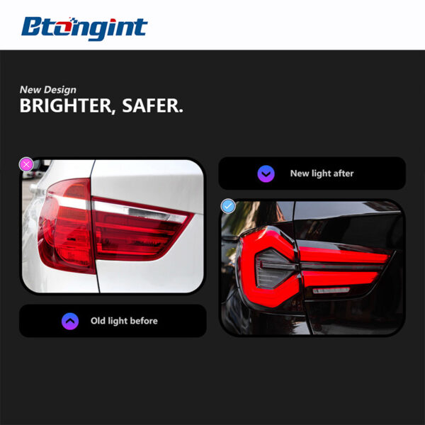 For BMW X3 F25 2010-2017 Taillight Assembly Retrofit, New Style Dynamic Sequential LED Turn Signal