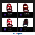 Retrofit Union Jack LED Taillights For MINI Countryman F60, Dynamic Sequential Turn Signal, Plug & Play