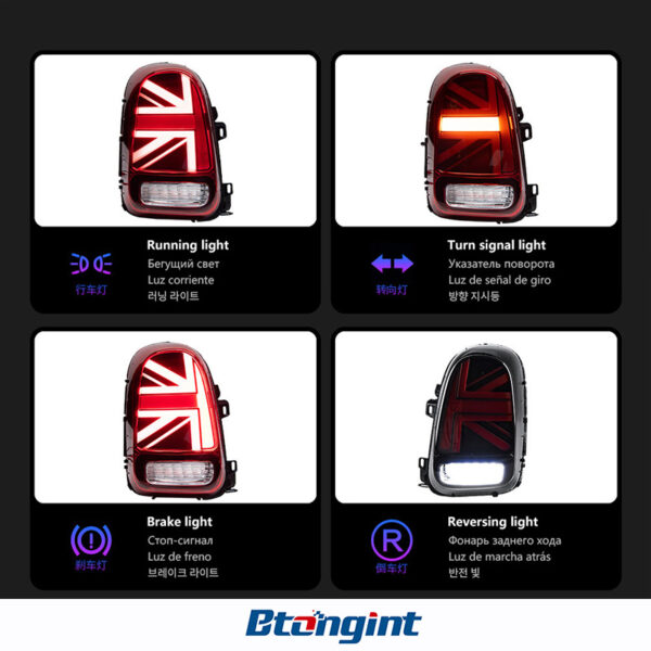 Retrofit Union Jack LED Taillights For MINI Countryman F60, Dynamic Sequential Turn Signal, Plug & Play