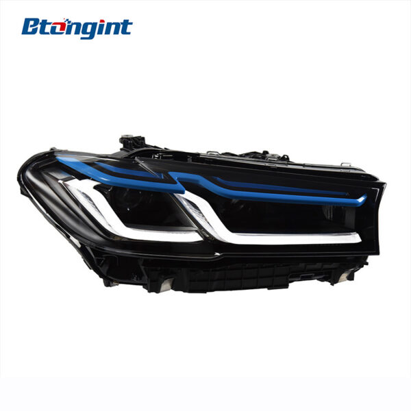 Modified Dual‑L LED Projector Headlight Assembly for 2018‑2023 BMW 5 Series G30, Replacement Front Head Lamp