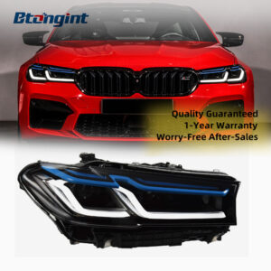 Modified Dual‑L LED Projector Headlight Assembly for 2018‑2023 BMW 5 Series G30, Replacement Front Head Lamp