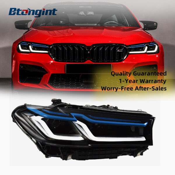 Modified Dual‑L LED Projector Headlight Assembly for 2018‑2023 BMW 5 Series G30, Replacement Front Head Lamp