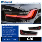 Modified CLS‑Style Laser LED Tail Light Assembly for 2019‑2023 BMW 3 Series G20 / G28 / G80, Rear Lamp with Running & Turn Signal Light