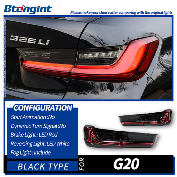 Modified CLS‑Style Laser LED Tail Light Assembly for 2019‑2023 BMW 3 Series G20 / G28 / G80, Rear Lamp with Running & Turn Signal Light