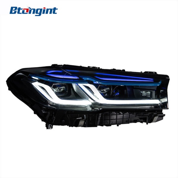 Modified High‑End Blue‑Eyebrow LED Dual‑Projector Headlight Assembly for 2021‑2023 BMW 5 Series G30, Front Replacement LampAlibaba.co...