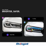 Modified High‑End Blue‑Eyebrow LED Dual‑Projector Headlight Assembly for 2021‑2023 BMW 5 Series G30, Front Replacement LampAlibaba.co...