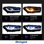 Modified High‑End Blue‑Eyebrow LED Dual‑Projector Headlight Assembly for 2021‑2023 BMW 5 Series G30, Front Replacement LampAlibaba.co...