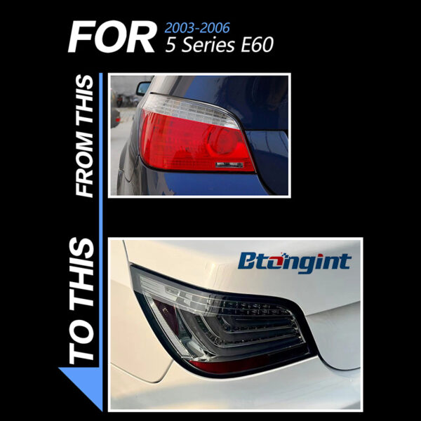 Modified LED Tail Light Assembly for 2003‑2009 BMW E60, Rear Lamp with Running, Brake, Turn Signal & Reverse Light