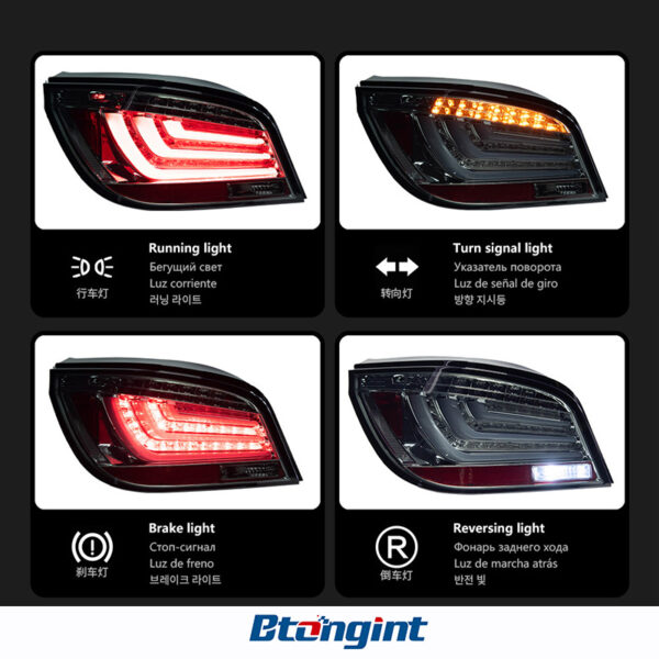 Modified LED Tail Light Assembly for 2003‑2009 BMW E60, Rear Lamp with Running, Brake, Turn Signal & Reverse Light
