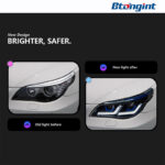Modified Blueberry‑Style LED Dual‑Projector Headlight Assembly for 2003‑2010 BMW 5 Series E60, Front Lamp with LED Turn Signal