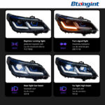 Modified Blueberry‑Style LED Dual‑Projector Headlight Assembly for 2003‑2010 BMW 5 Series E60, Front Lamp with LED Turn Signal