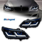 Modified Blueberry‑Style LED Dual‑Projector Headlight Assembly for 2003‑2010 BMW 5 Series E60, Front Lamp with LED Turn Signal