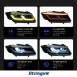 Suitable for 05‑12 BMW 3 Series E90 Headlight Assembly Modification, LED DRL, Sequential Turn Signal, Bi‑Xenon Projector Lens