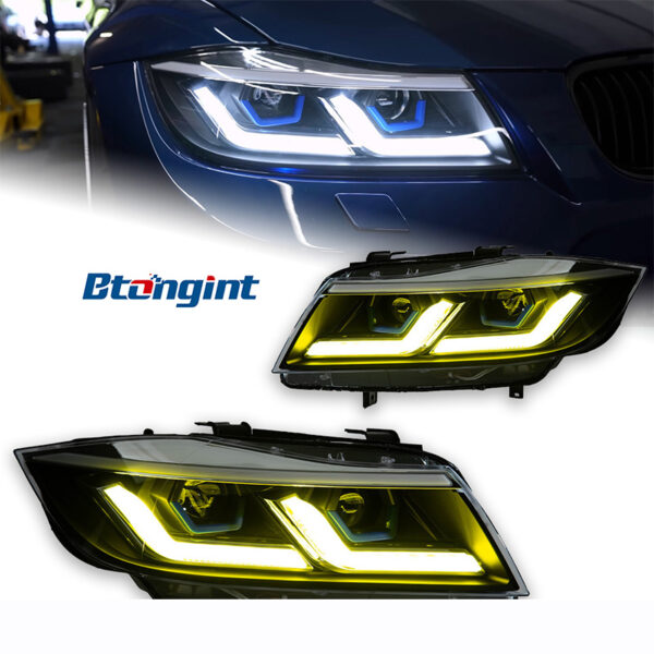 Suitable for 05‑12 BMW 3 Series E90 Headlight Assembly Modification, LED DRL, Sequential Turn Signal, Bi‑Xenon Projector Lens