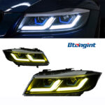 Suitable for 05‑12 BMW 3 Series E90 Headlight Assembly Modification, LED DRL, Sequential Turn Signal, Bi‑Xenon Projector Lens